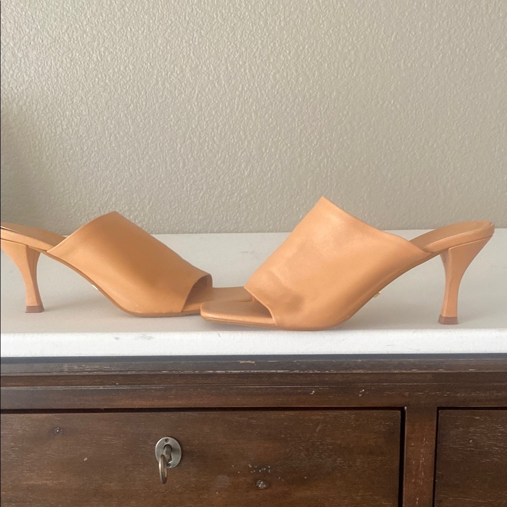 Zara Tan Mules, still has the plastic on the sole